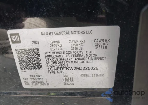 2021 Chevrolet Traverse Fwd Ls z USA, uszkodzony, nr VIN 1GNERFKW2MJ225026